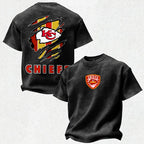 Kansas City Chiefs Printed Unisex 100% Pure Cotton Washed T-Shirt