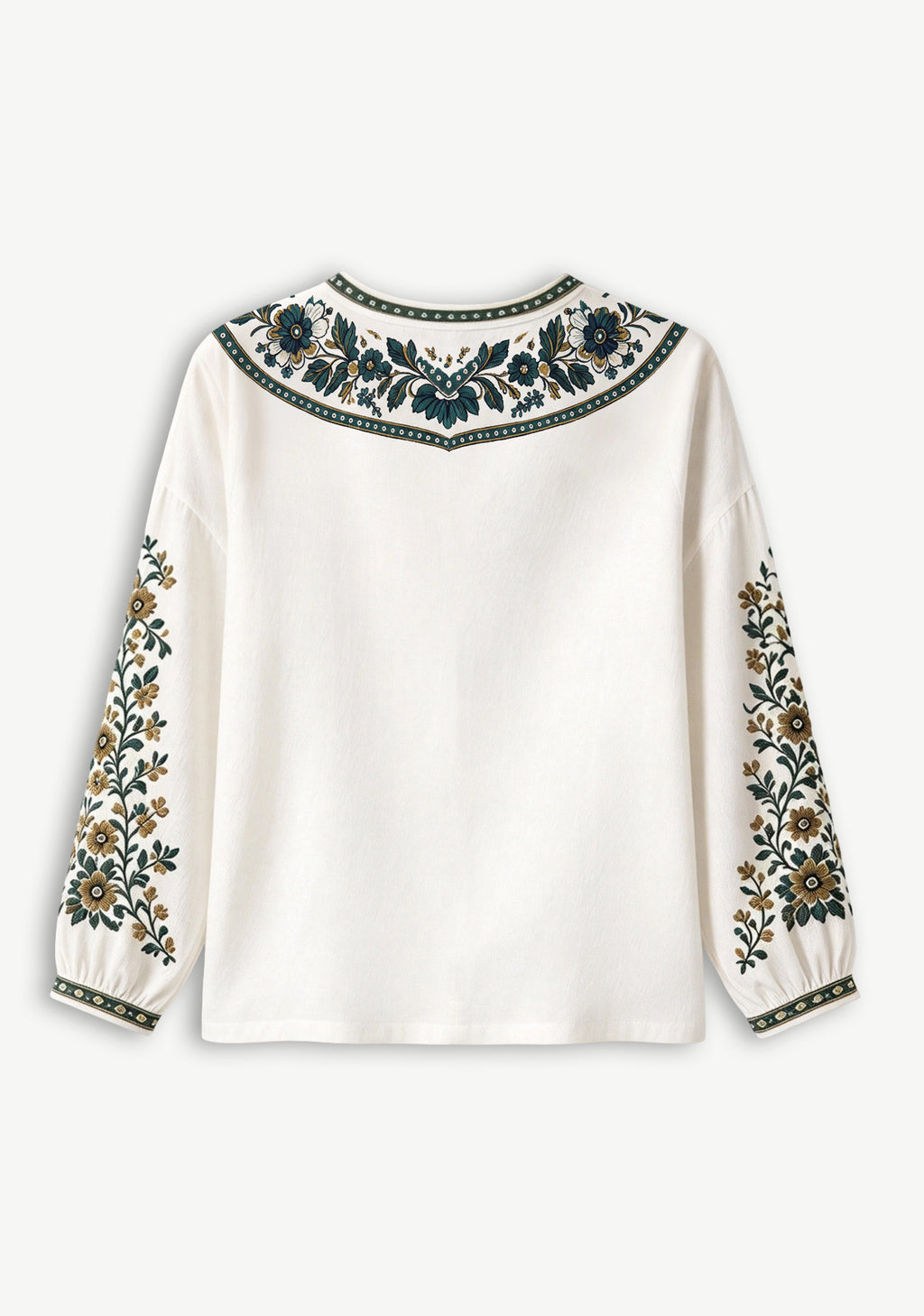 Jacksonville Jaguars Floral Ethnic Printed V-Neck Long Sleeve Shirt