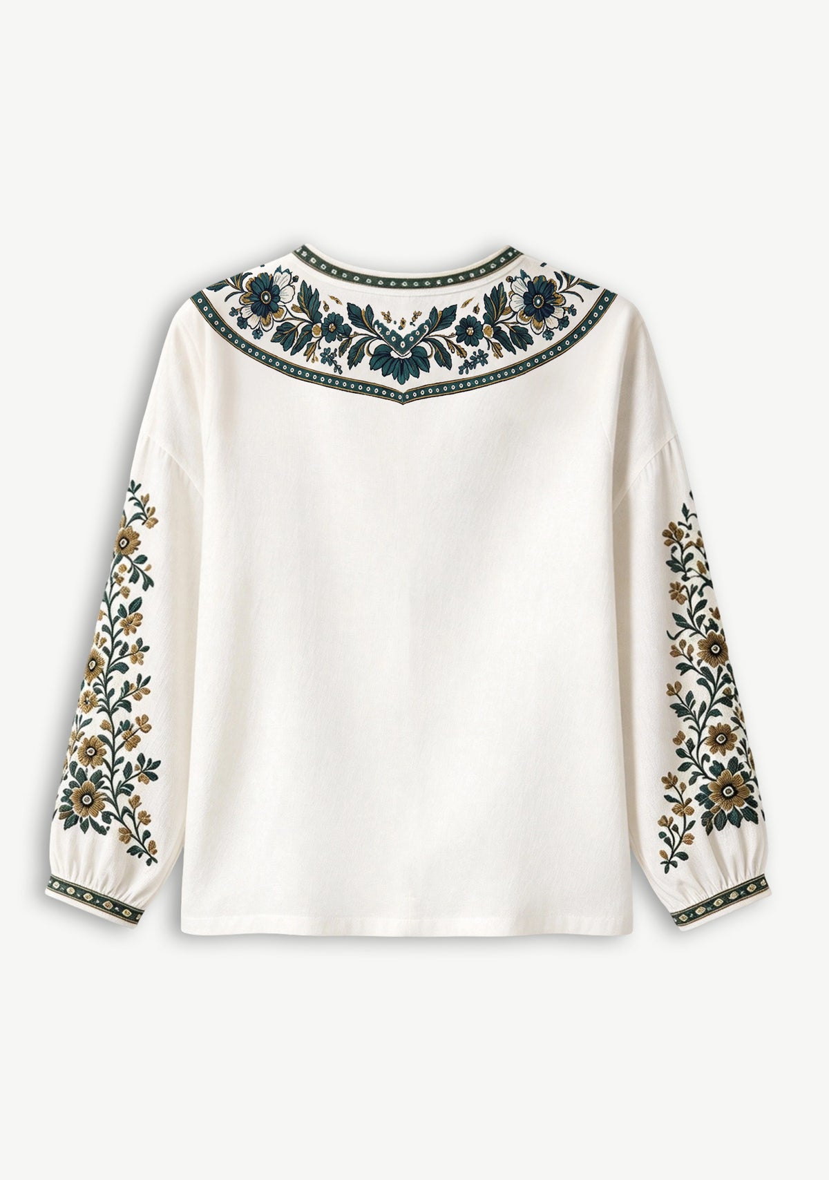 Jacksonville Jaguars Floral Ethnic Printed V-Neck Long Sleeve Shirt