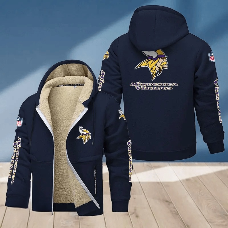 Minnesota Vikings Multicolor Thick Zip-Up Hoodie
