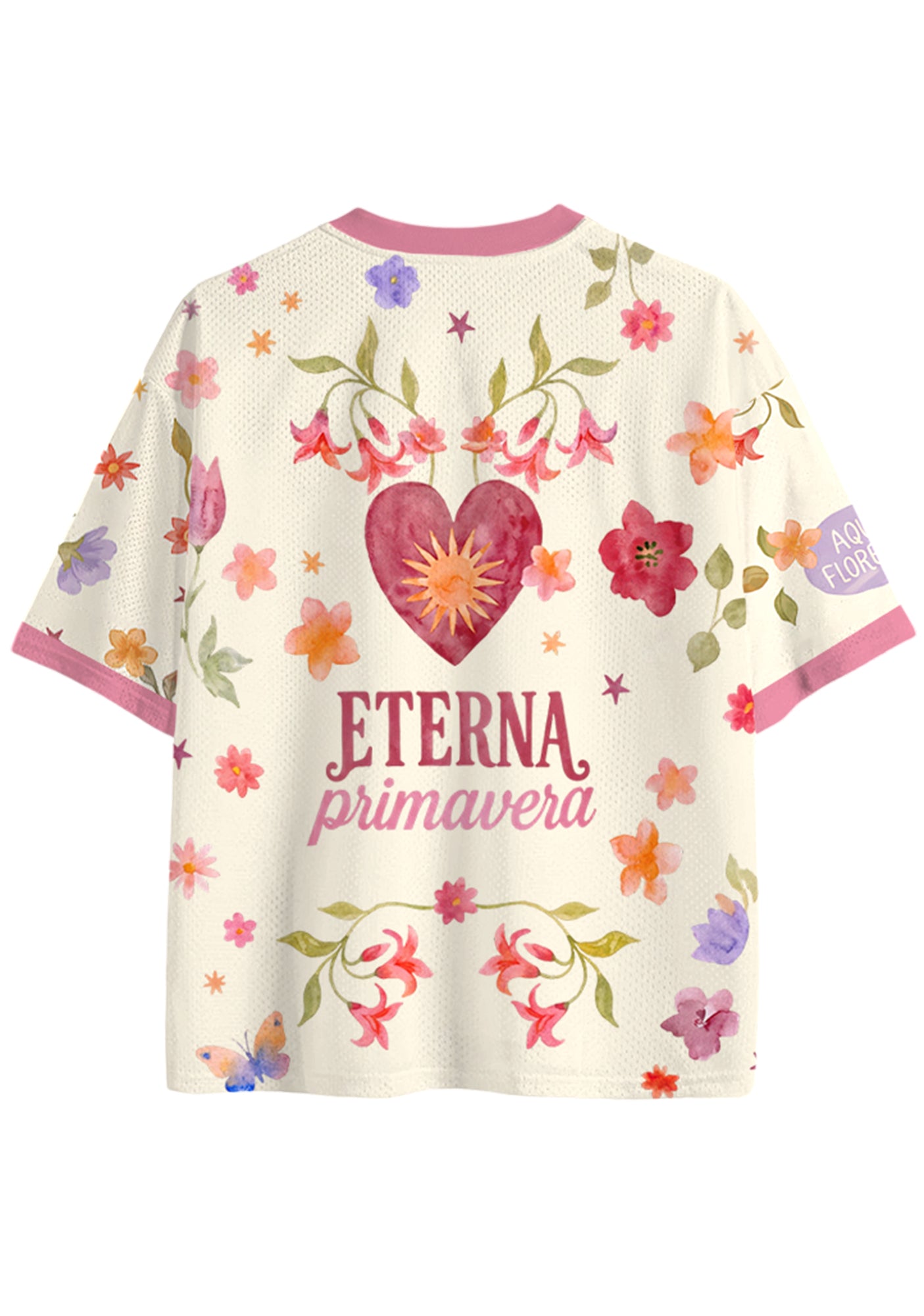 Medellin Floral Hummingbird Graphic Mesh Jersey Shirts