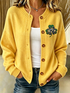 Women'S Casual Football Plant Knitted Cardigan Top