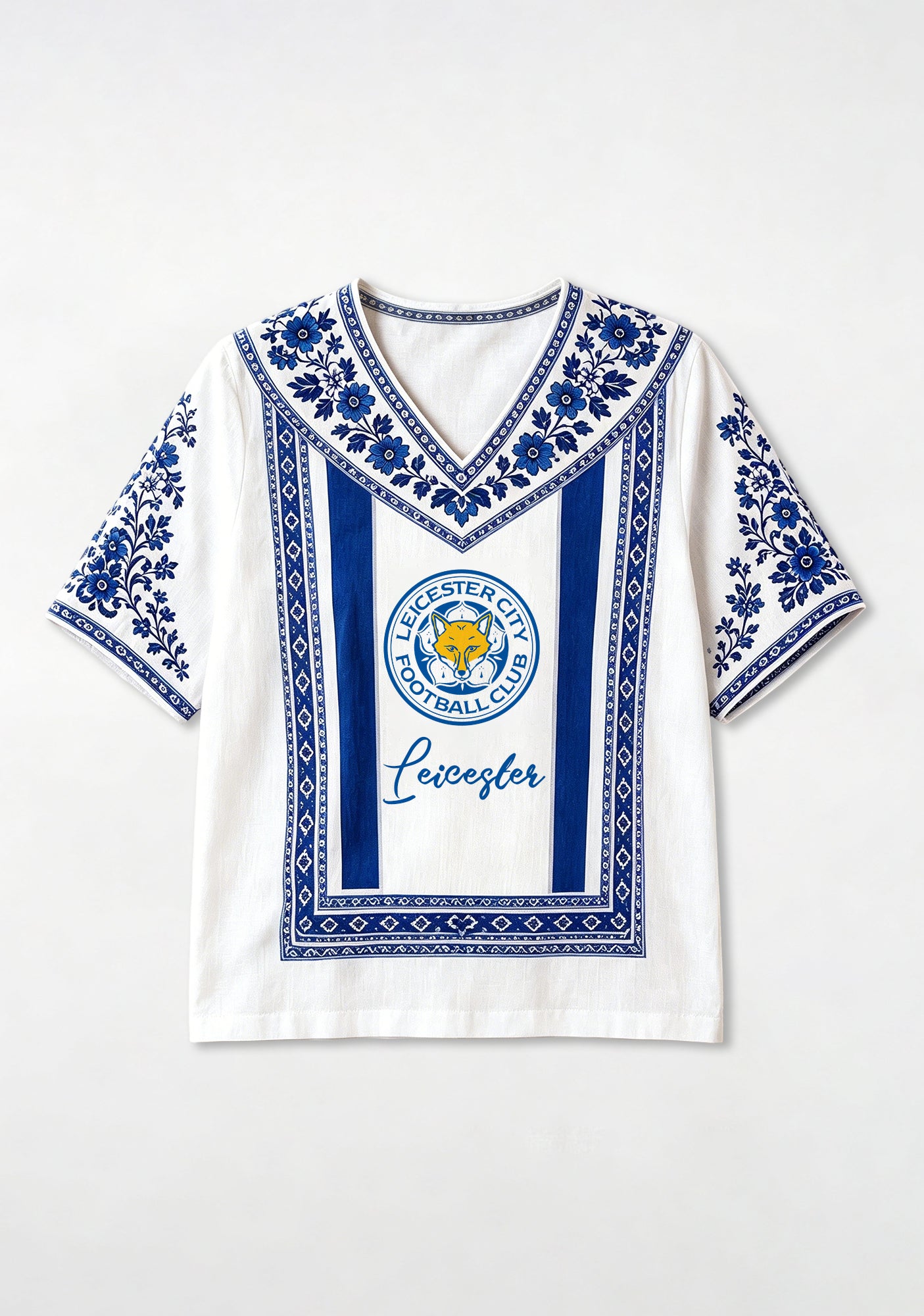 Boho Floral Featuring Leicester City V-Neck Blouse Secondary image