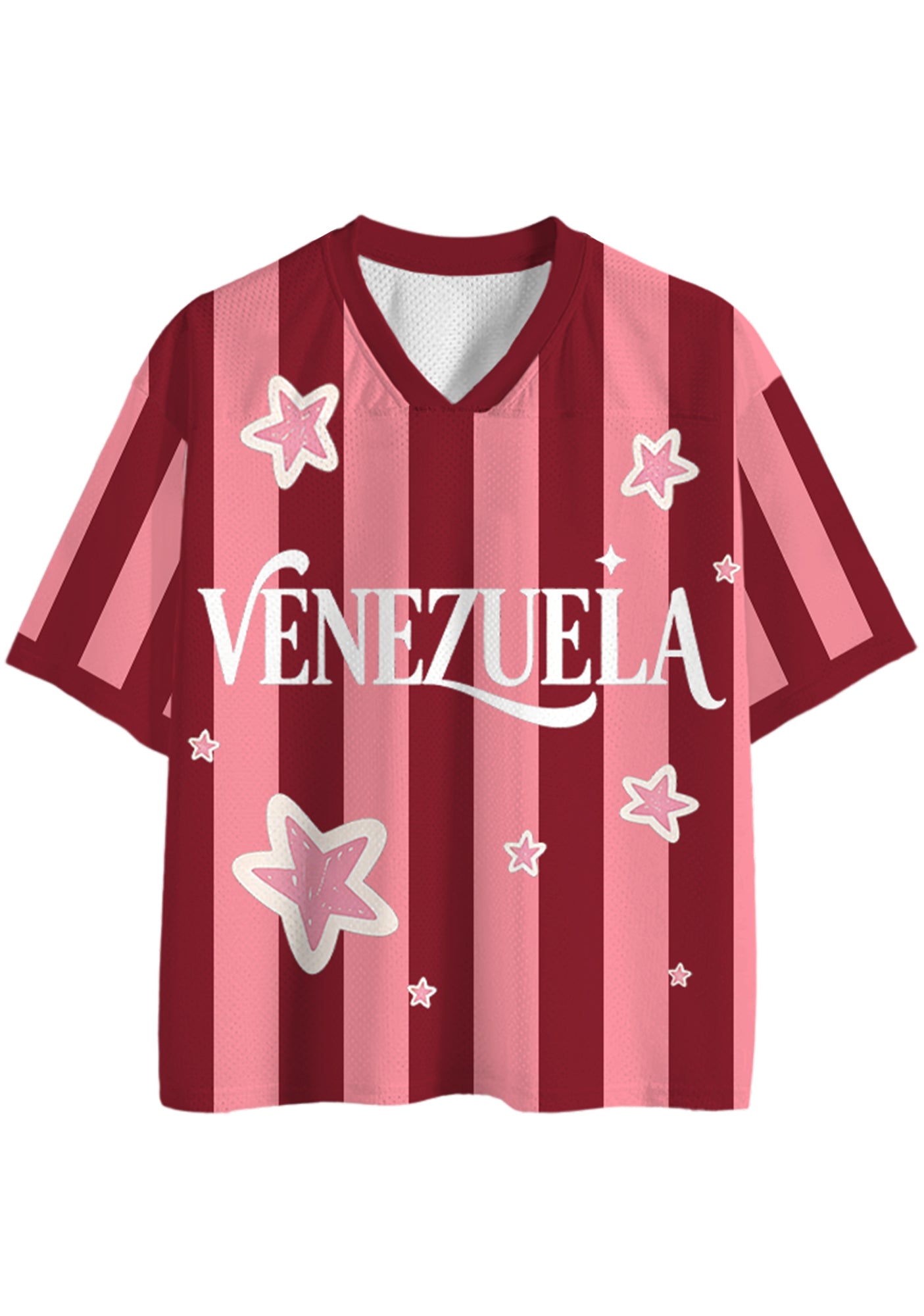 Retro Venezuela Star Striped Mesh Jersey Shirts Main image