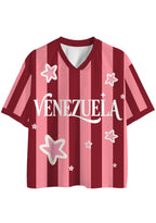 Retro Venezuela Star Striped Mesh Jersey Shirts