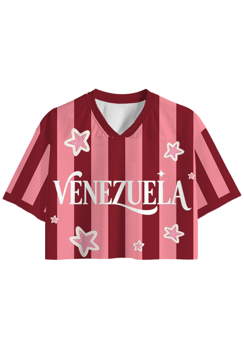 Retro Venezuela Star Striped Cropped Jersey Shirt