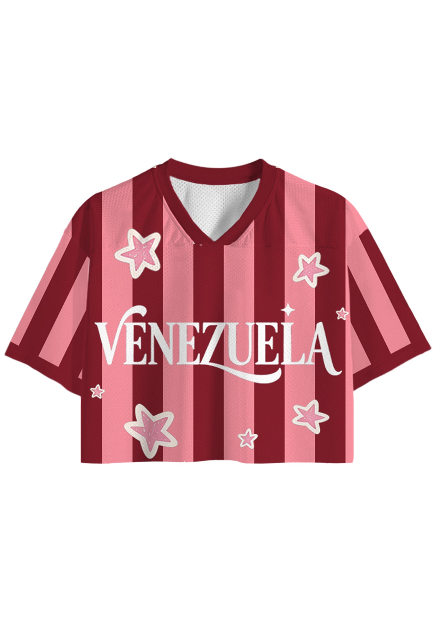 Retro Venezuela Star Striped Cropped Jersey Shirt