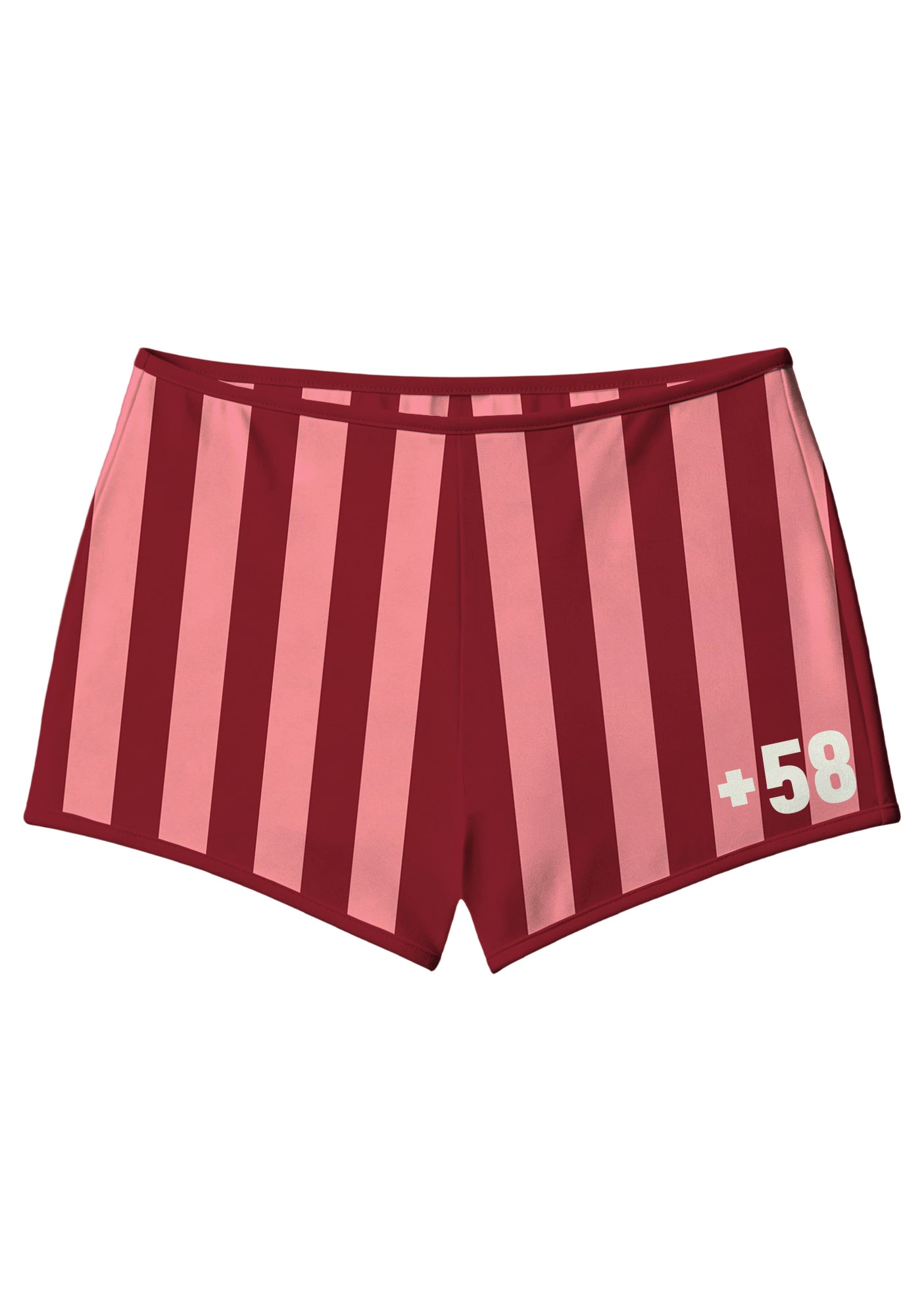 Burgundy Blush Vertical Stripe Booty Shorts