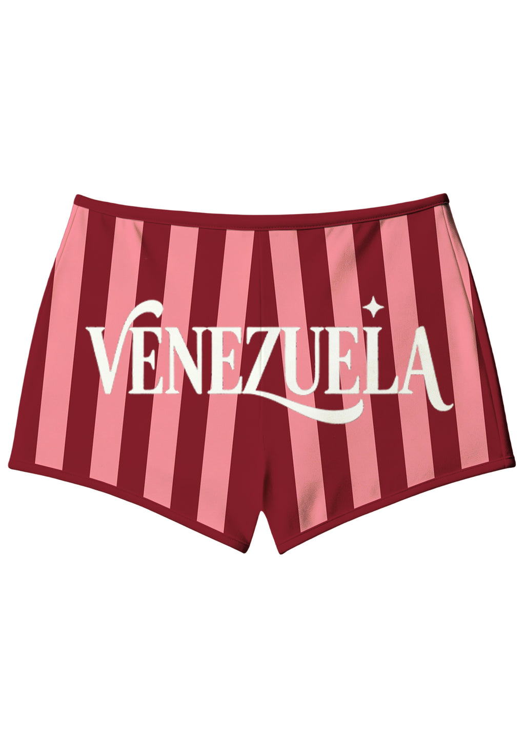 Burgundy Blush Vertical Stripe Booty Shorts