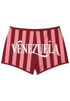 Burgundy Blush Vertical Stripe Booty Shorts