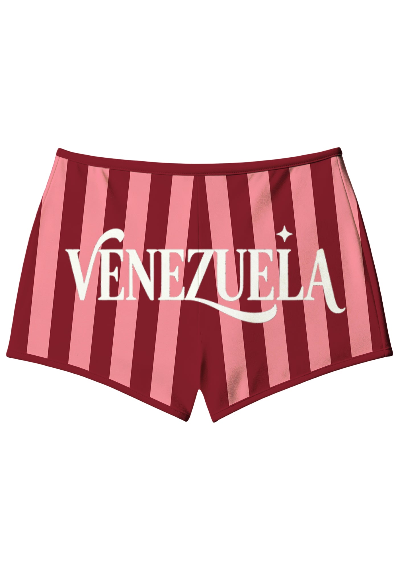 Burgundy Blush Vertical Stripe Booty Shorts
