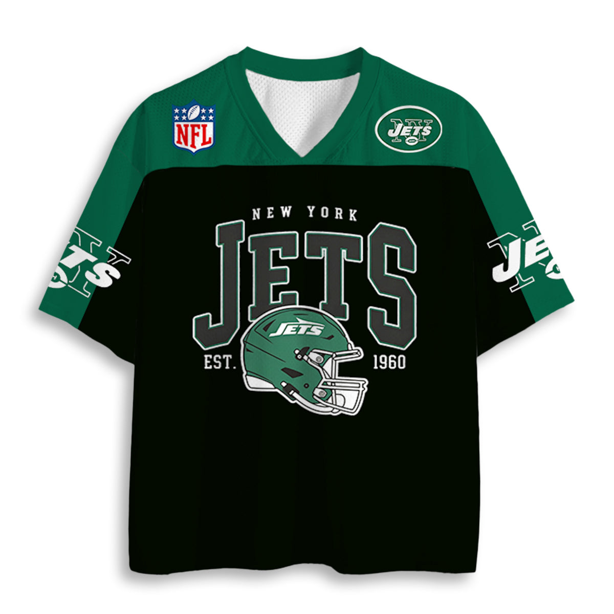 New York Jets Retro Helmet Graphic Jersey Shirts Secondary image