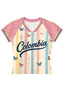 Colombia Butterfly Floral Striped Baby Tee