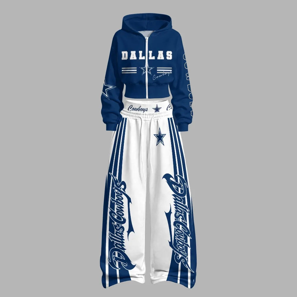Dallas Cowboys Zip-up hooded jacket and elastic-waist pants set | NFL
