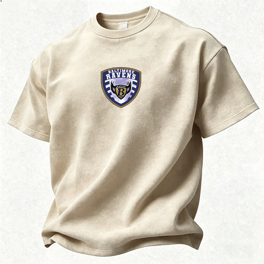 Baltimore Ravens Printed Unisex 100% Pure Cotton Washed T-Shirt