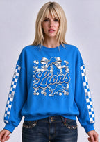 Women's Detroit Lions Floral Bow Crewneck Sweatshirt