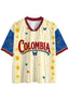 Colombia Daisy Butterfly Vine Striped Art Print Mesh Jersey Shirts