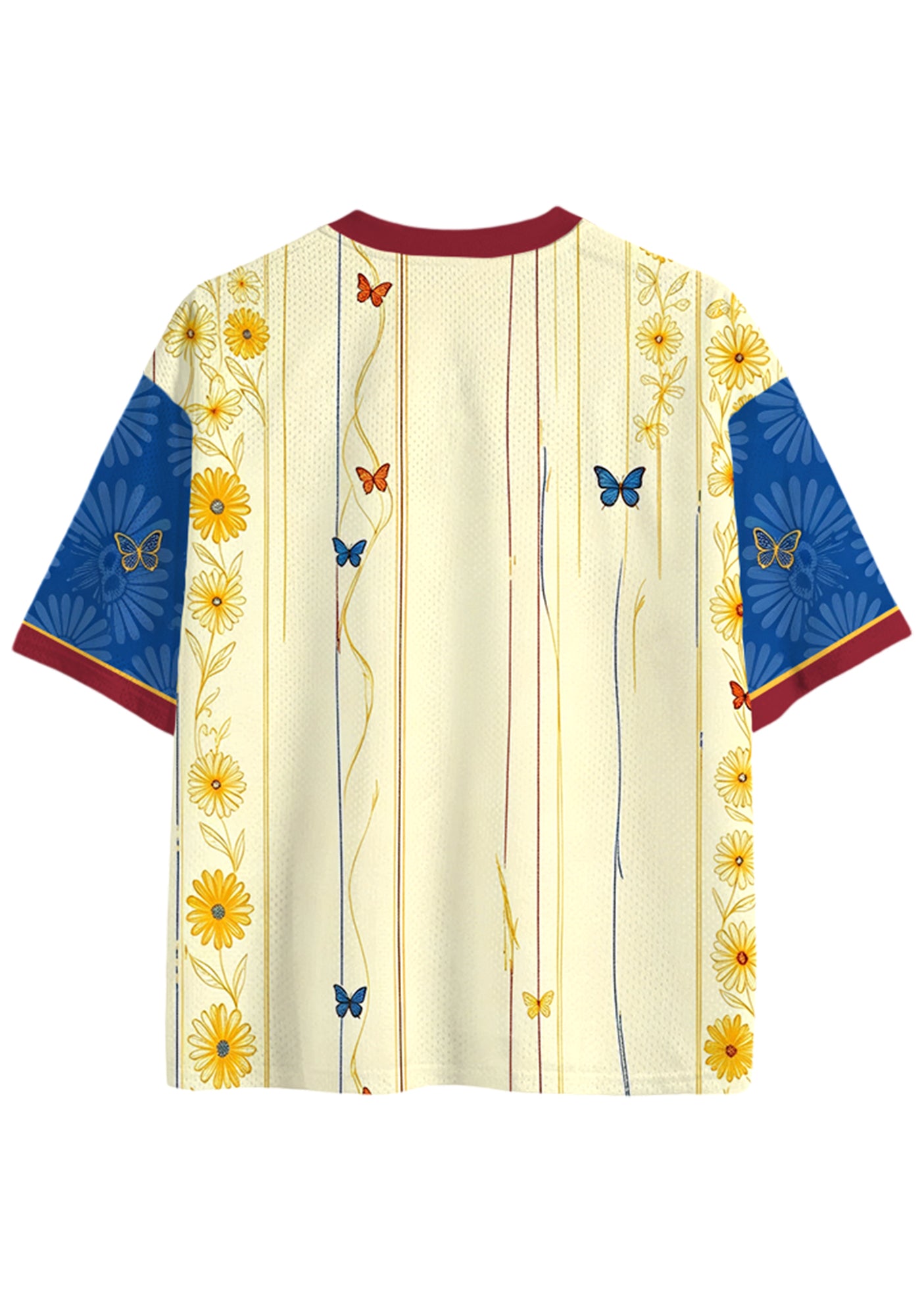 Colombia Daisy Butterfly Vine Striped Art Print Mesh Jersey Shirts Secondary image