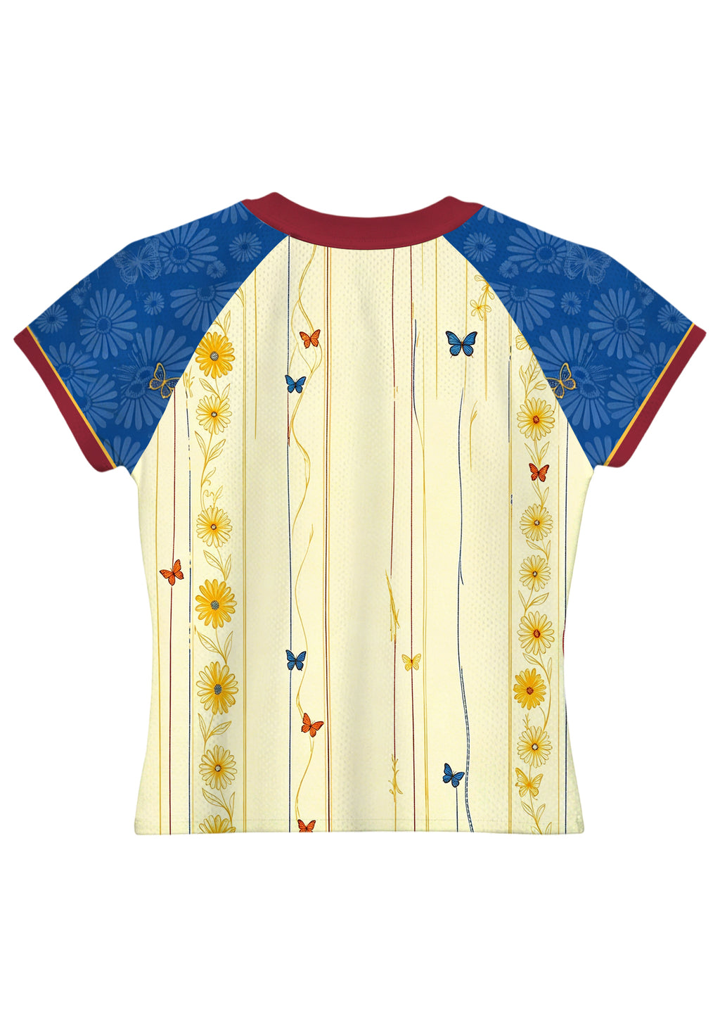 Colombia Daisy Butterfly Vine Striped Art Baby Tee