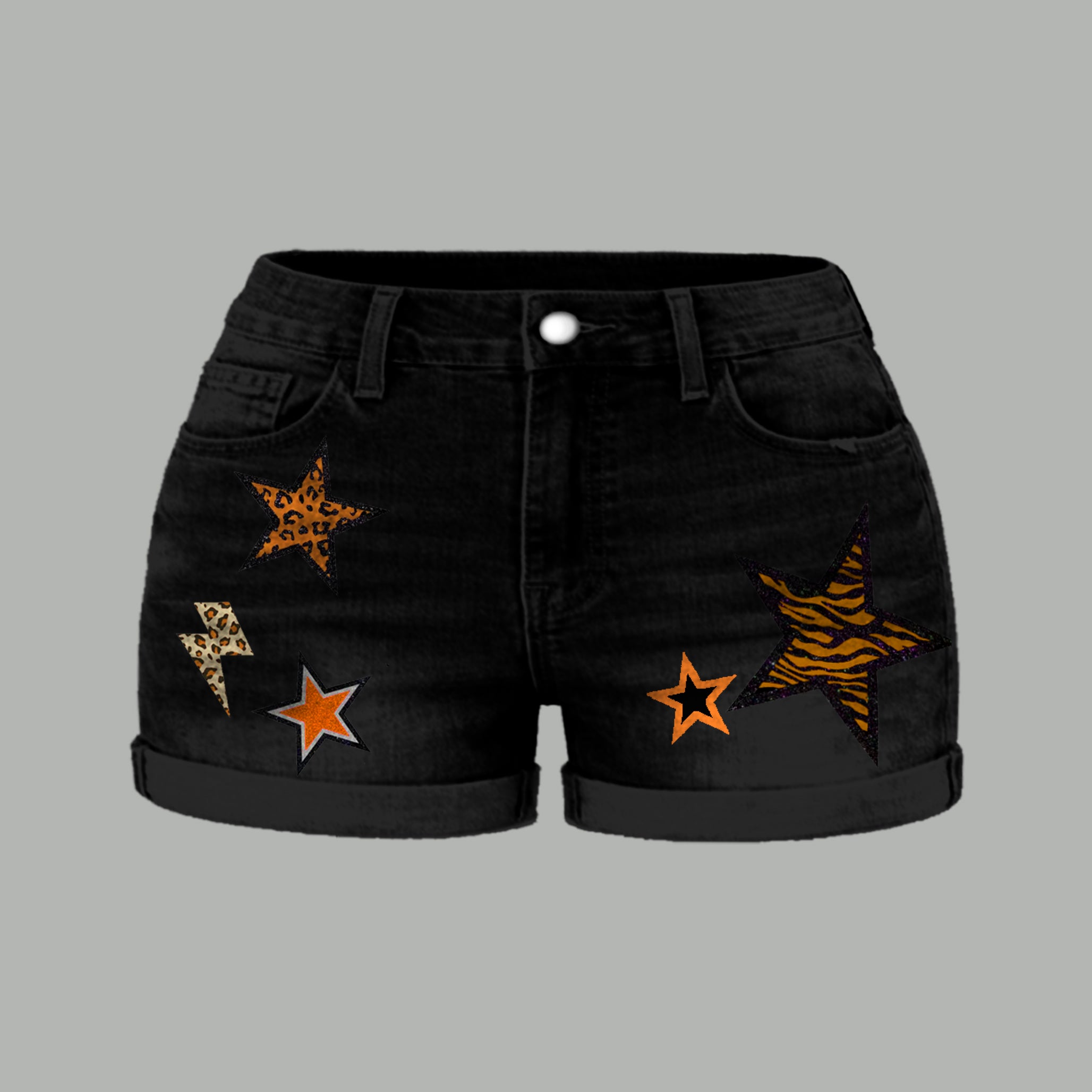 Chicago Bears X Pokémon Bodysuit  & Stretch Black Denim Shorts Two-Piece Set