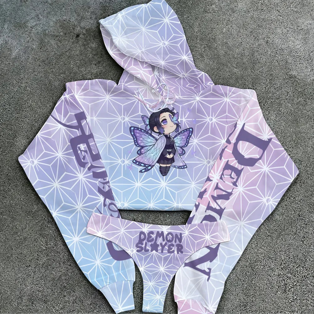 "Demon Slayer" Women's Hooded Thicken Suit Set