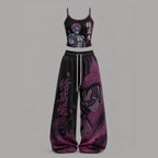 Anime Demon Slayer Top & Elasticated Trousers Two-Piece Set