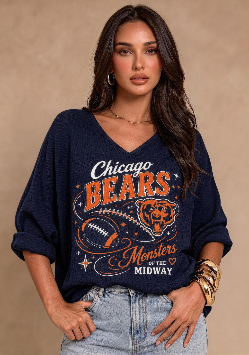 Women Chicago Bears Long Sleeve Game Day Shirt