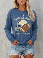 Women's Football Spirit Helmet Ball Printed Sweatshirt