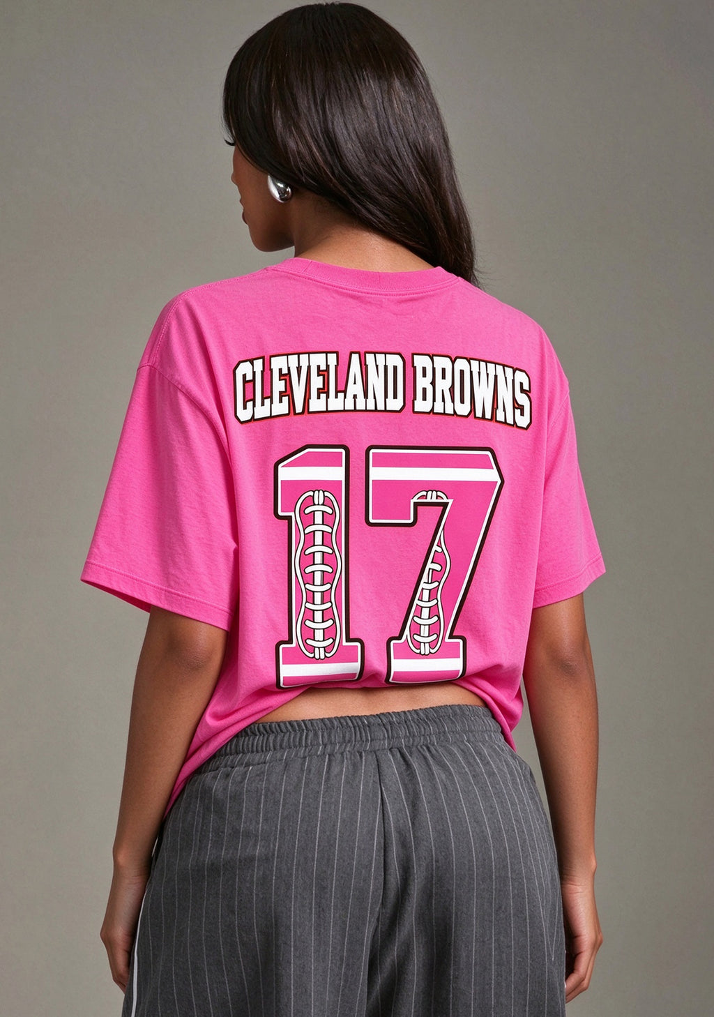 Cleveland Browns Pink Out Tackle Breast Cancer Awareness V-Neck T-Shirt
