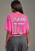 Cleveland Browns Pink Out Tackle Breast Cancer Awareness V-Neck T-Shirt