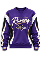 Women's Baltimore Ravens Crewneck Sweatshirt & Flared Pants 2 Piece Set