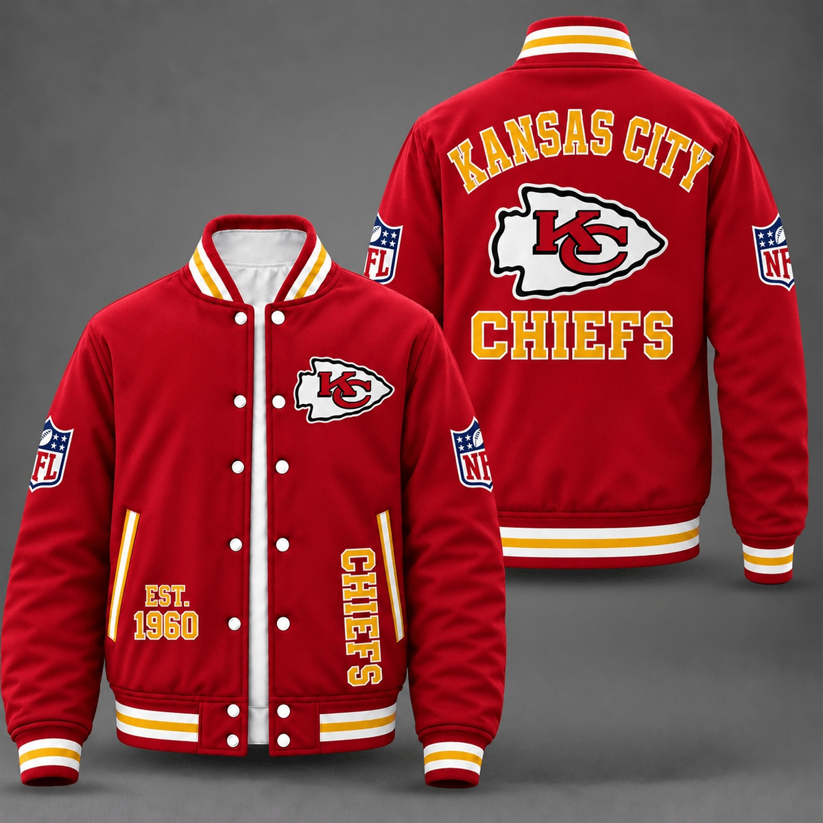 Unisex Kansas City Chiefs Red Varsity Jacket