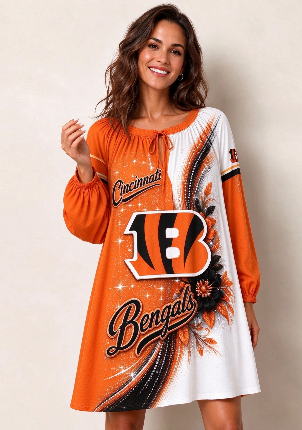 Women's Cincinnati Bengals Long Sleeve Game Day Mini Dress Main image