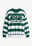 Women's Peace Love New York Jets Striped Crewneck Sweatshirt