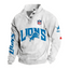 Detroit Lions Custom Button Mock Neck Sweatshirt