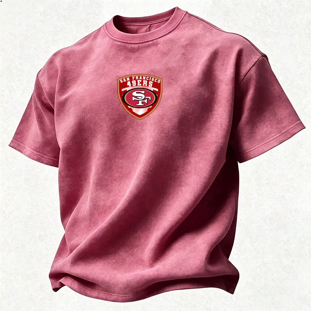 San Francisco 49ers Printed Unisex 100% Pure Cotton Washed T-Shirt
