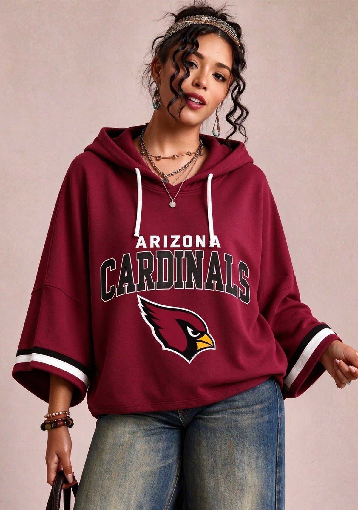 Women’s Arizona Cardinals 3/4 Dolman Sleeve Hoodie Main image