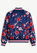 Women Houston Texans Floral Print Zip Up Jacket Custom Name For Fan