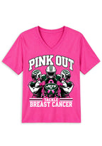 New York Jets Pink Out Tackle Breast Cancer Awareness V-Neck T-Shirt