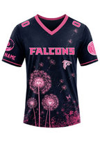Atlanta Falcons Breast Cancer Awareness Dandelion V-Neck T-Shirt