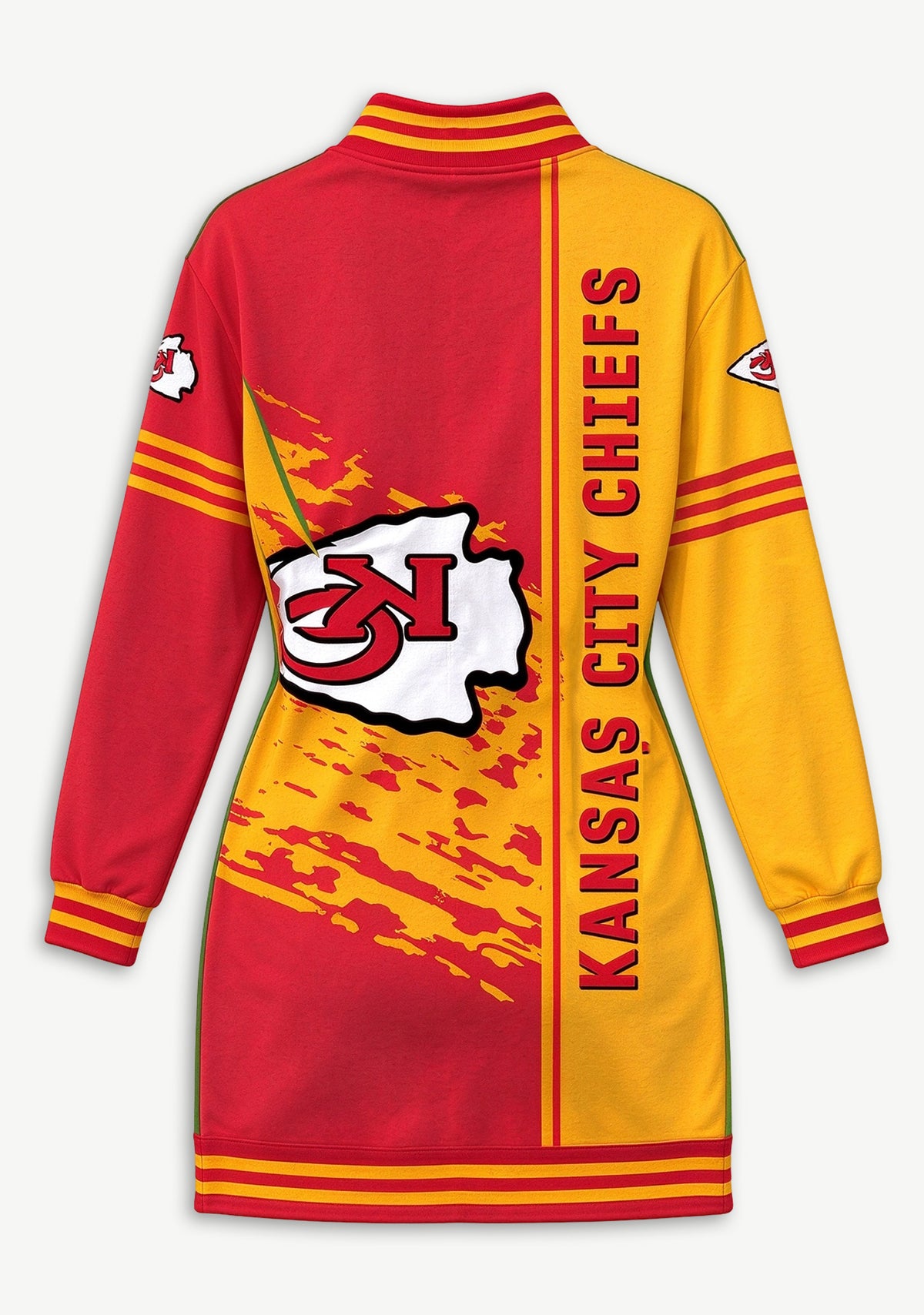 Women's Kansas City Chiefs Color Block Button Down Jacket Dress
