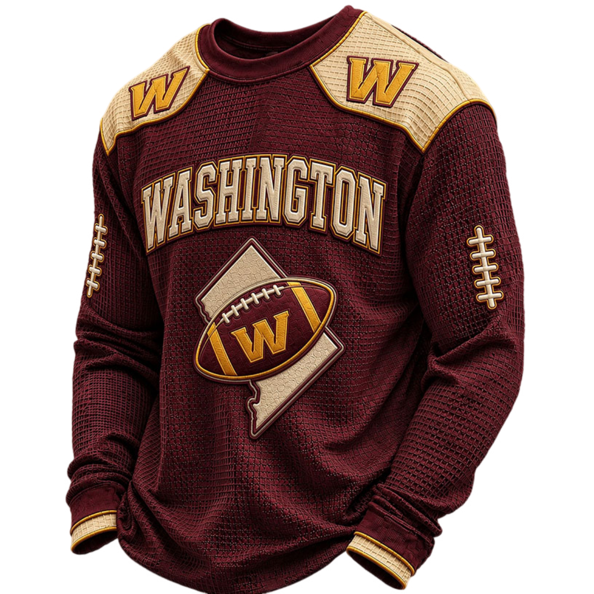 Washington Commanders Waffle Knit Long-Sleeve Sweatshirt Main image