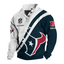 Houston Texans Diagonal Split Custom Button Mock Neck Sweatshirt