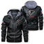 Atlanta Falcons Logo PU Leather Hooded Jacket