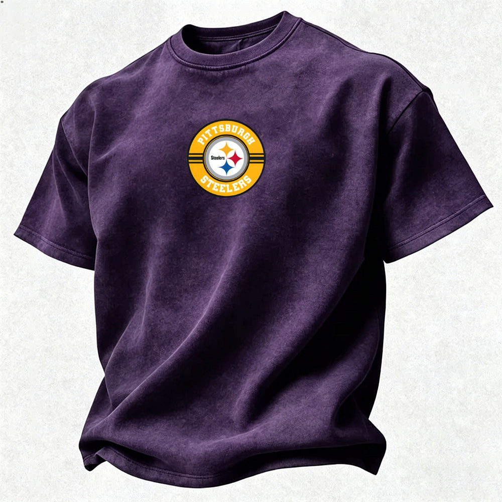 Pittsburgh Steelers Printed Unisex 100% Pure Cotton Washed T-Shirt