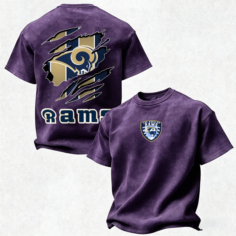 Los Angeles Rams Printed Unisex 100% Pure Cotton Washed T-Shirt