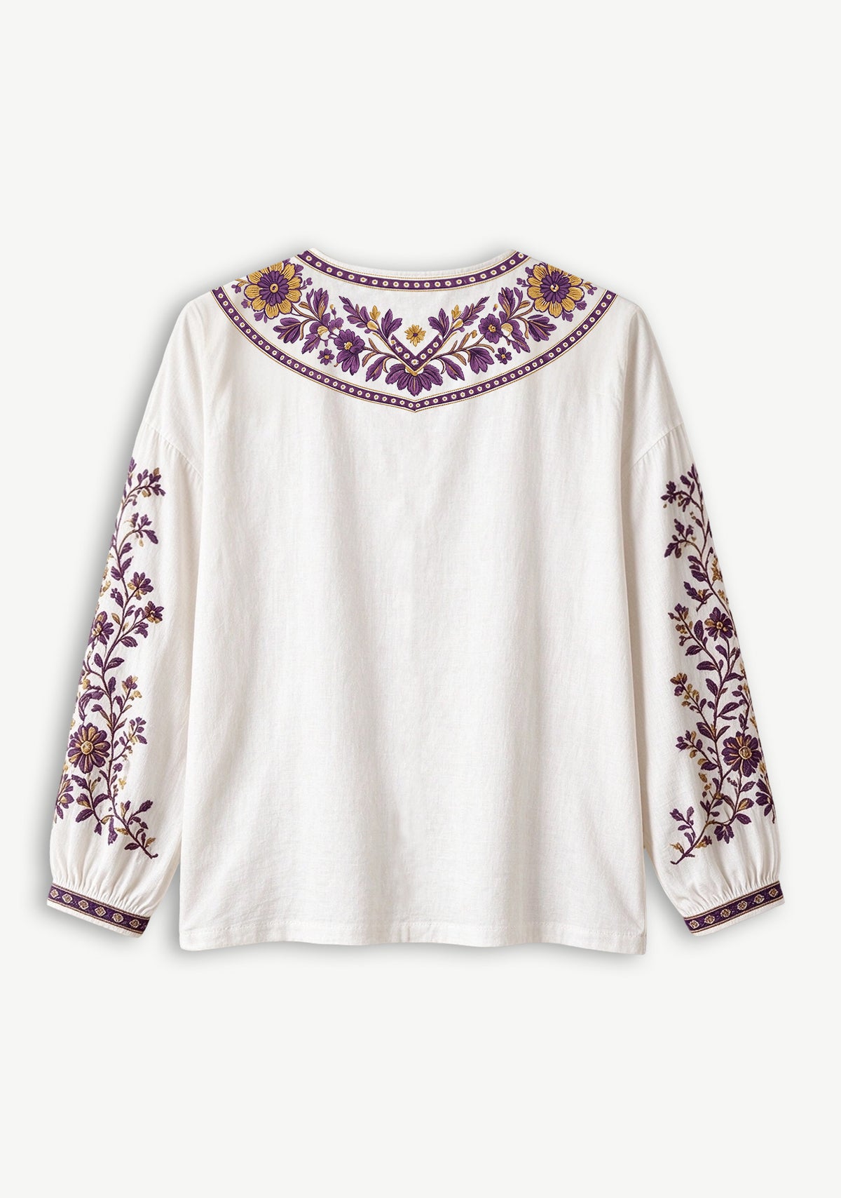 Minnesota Vikings Boho Floral Printed V-Neck Long Sleeve Shirt