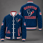 Unisex Houston Texans Logo Printed Varsity Jacket