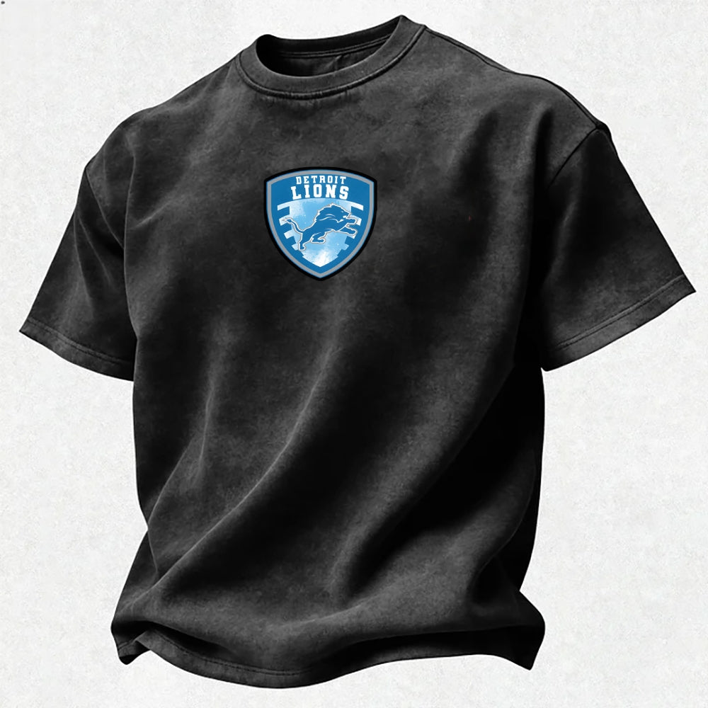 Detroit Lions Printed Unisex 100% Pure Cotton Washed T-Shirt