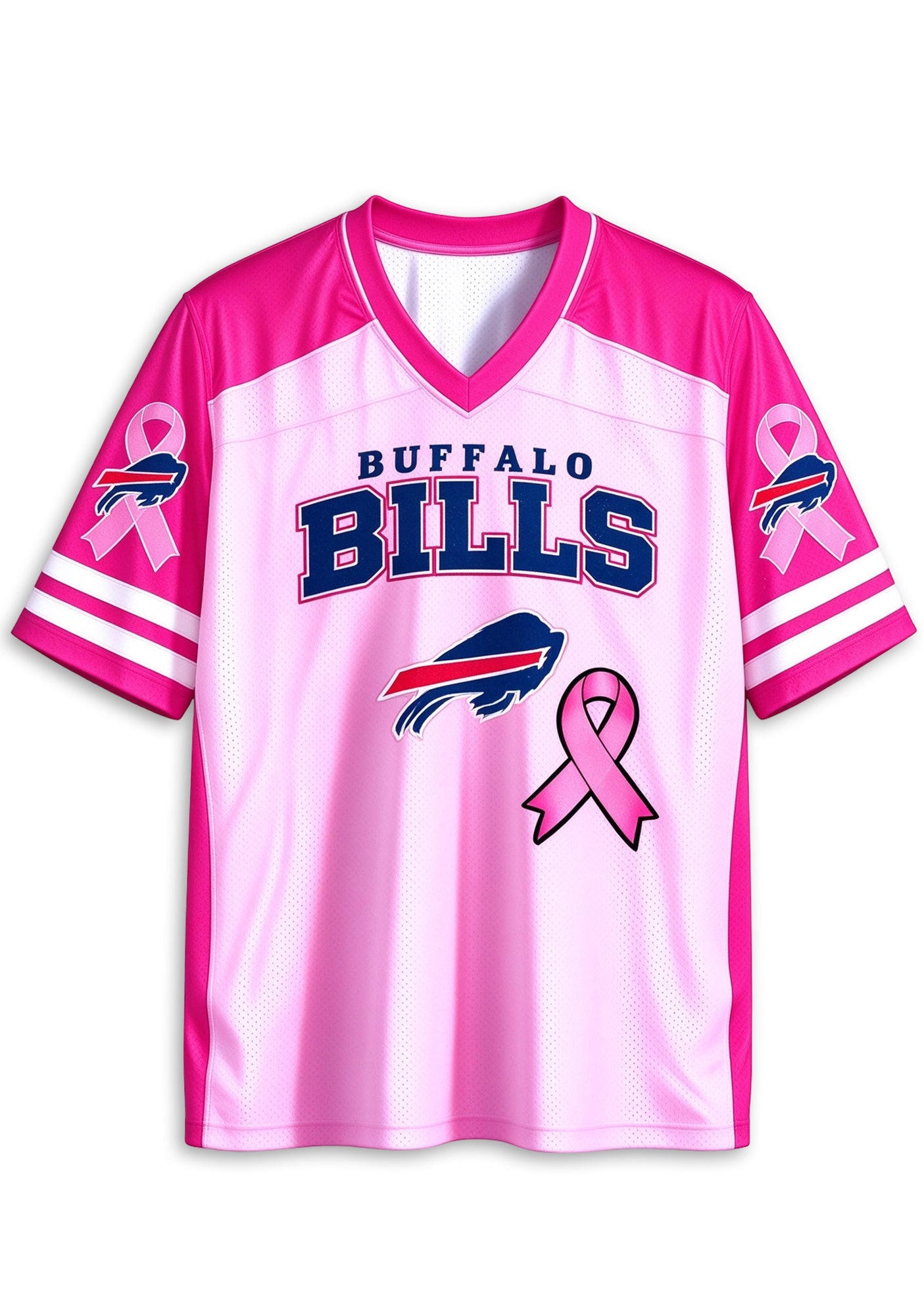 Women Buffalo Bills Breast Cancer Awareness Pink Ribbon Mesh Jersey Secondary image